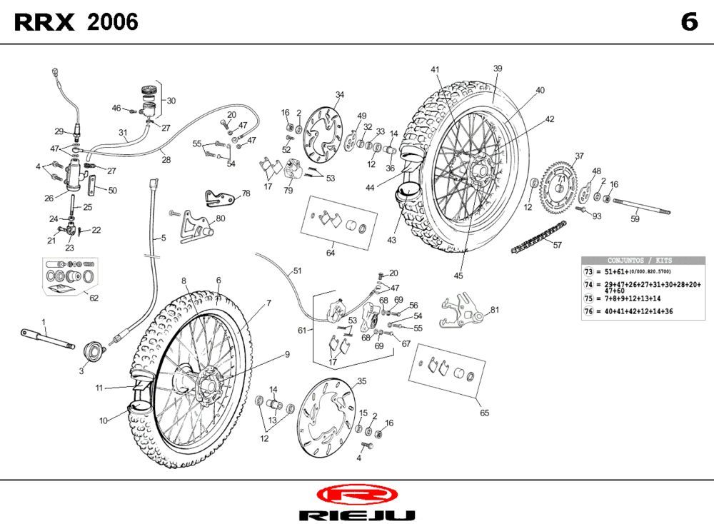 Koła Rieju RRX czerwone 2008 2-suwowe