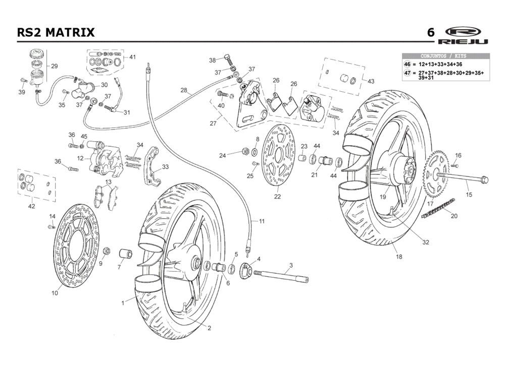 Koła Rieju Rs2 niebieskie 2005 2-suwowe