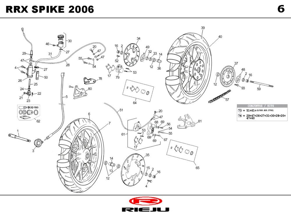 Koła Rieju Spike-X pomarańczowe 2008 2-suwowe