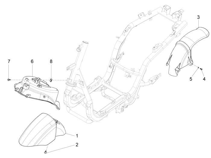 Legshield Piaggio New Fly 4-suwowy 4-zawór biały 566