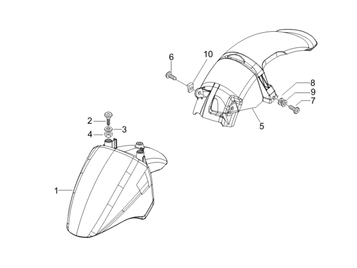 Przestrzeń koła - Błotnik Piaggio Zip 50 SP 2006-2013 moonwhite 544