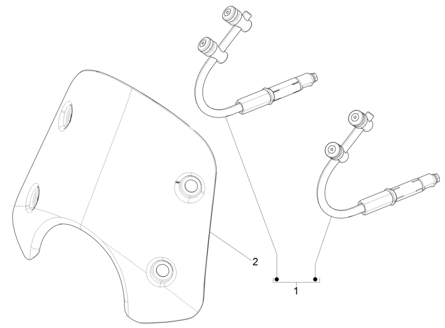 Szyba przednia - Okna Vespa GTS 125 4T E4 ABS 2019 (EMEA)