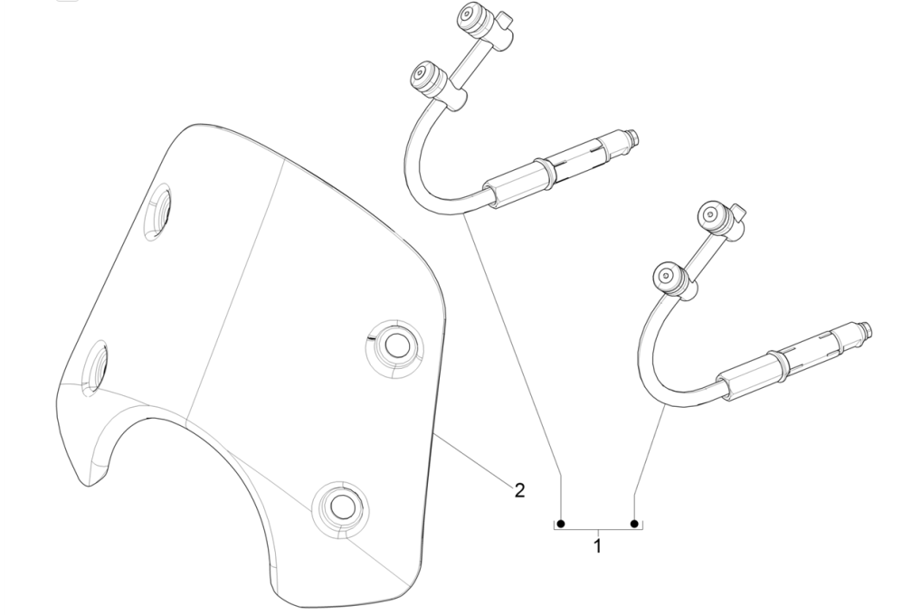 Szyba przednia - Okna Vespa GTS 125 4T E5 ABS 2021 (EMEA)