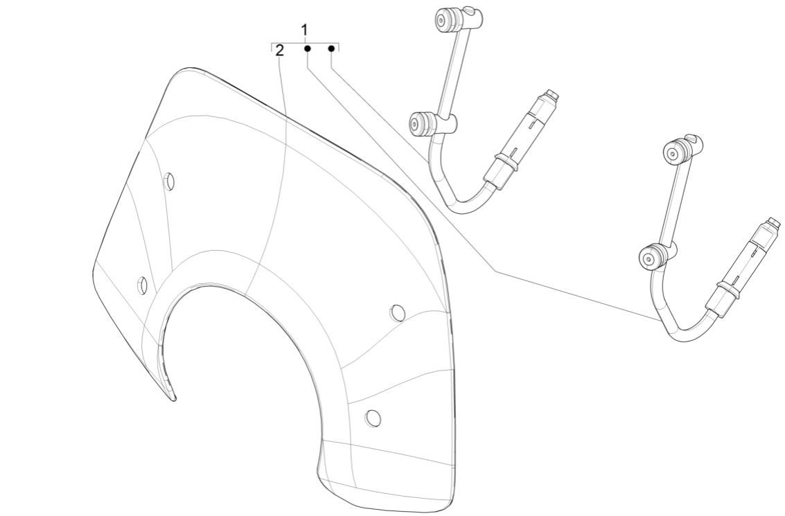 Szyba przednia - Okno Vespa Primavera 125 4T 3S IE ABS