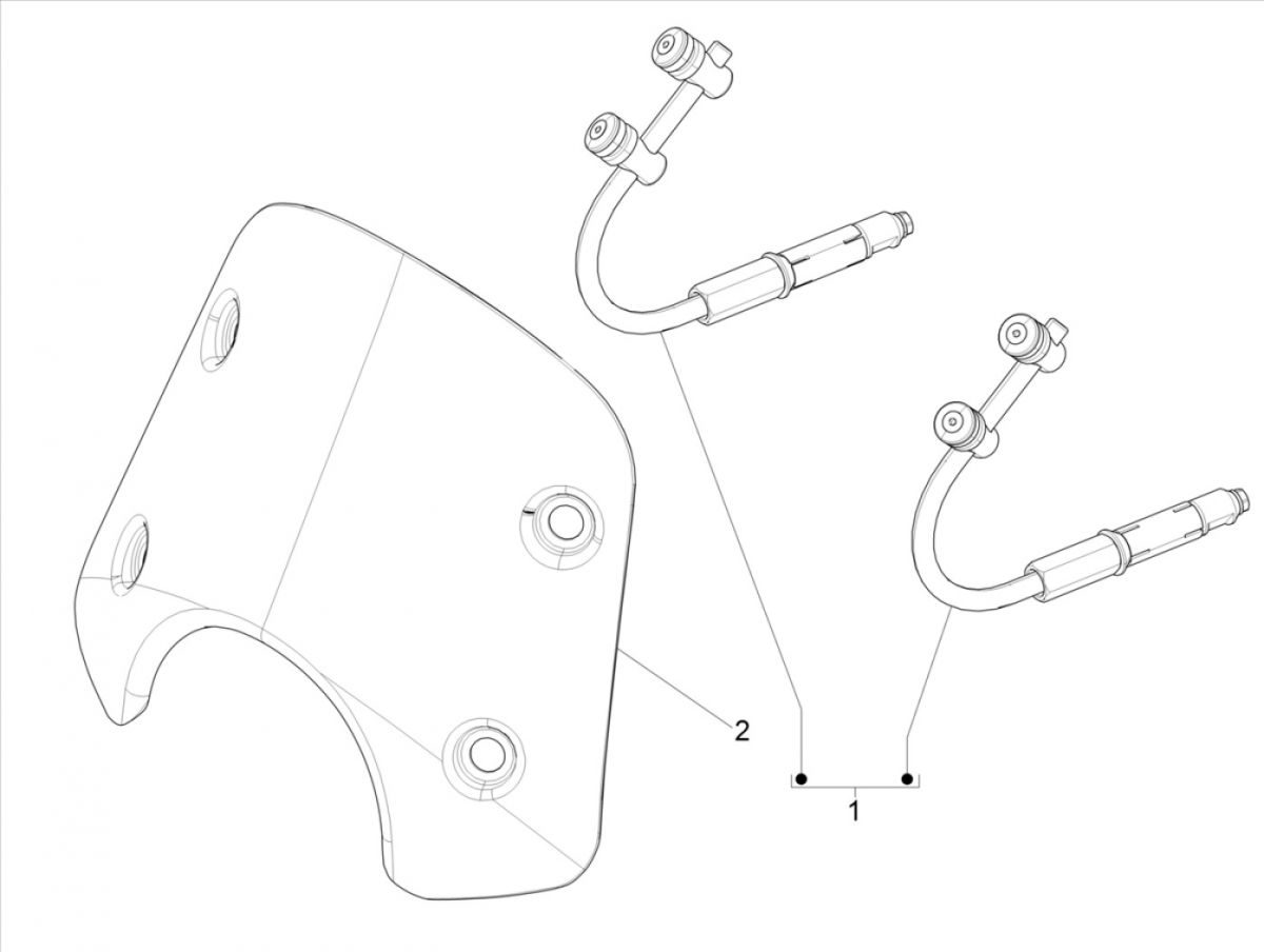 Szyba wiatrowa Vespa GTS 300 HPE 4T 4V IE ABS E4 2019 (EMEA)