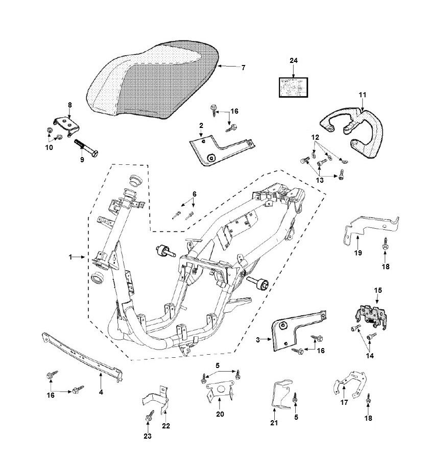 Rama siodełka Peugeot Vivacity 3 4-suwowy