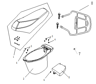 Siodelko Buddy Box AGM Ape50 brązowy