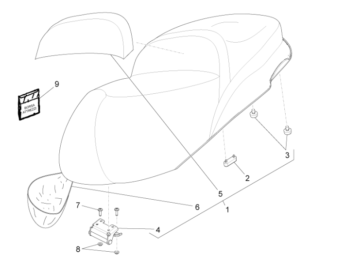 Siodełko - Fotele Piaggio Beverly 350 E3 Sport Touring 2013-2014 niebieskie 257/A