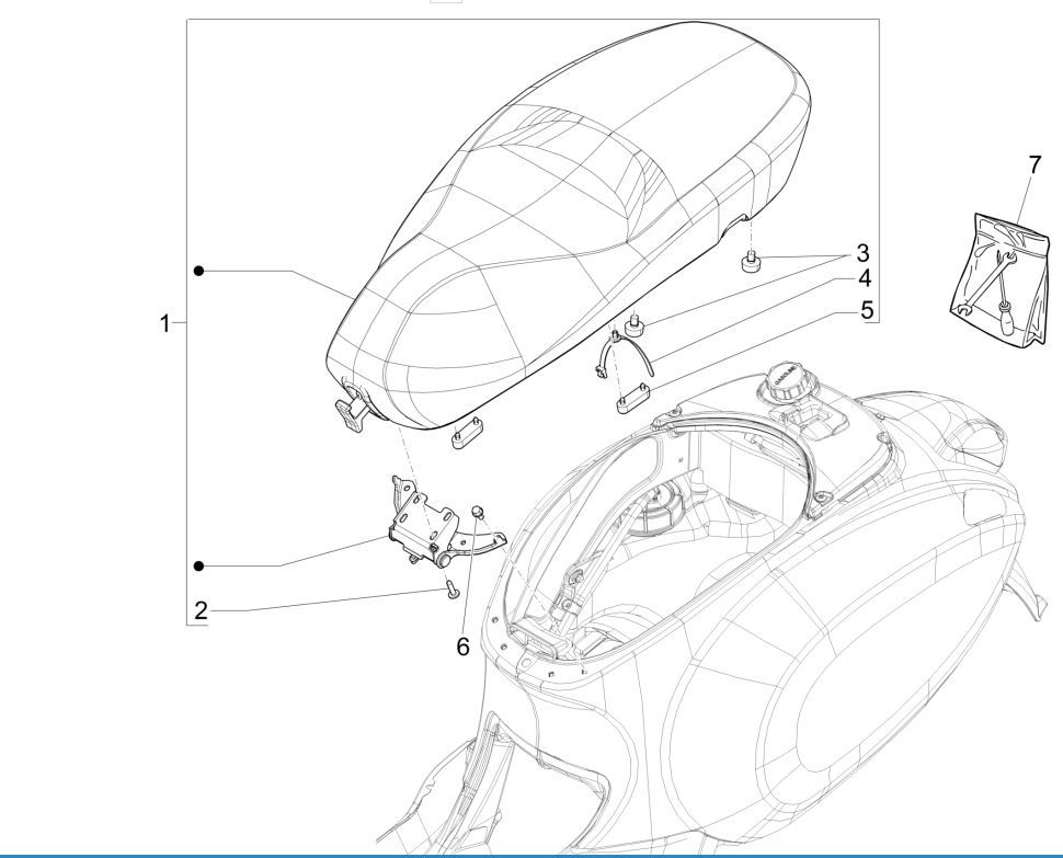 Siodełko/Siedzi Vespa Primavera 125 4T 3V IE ABS