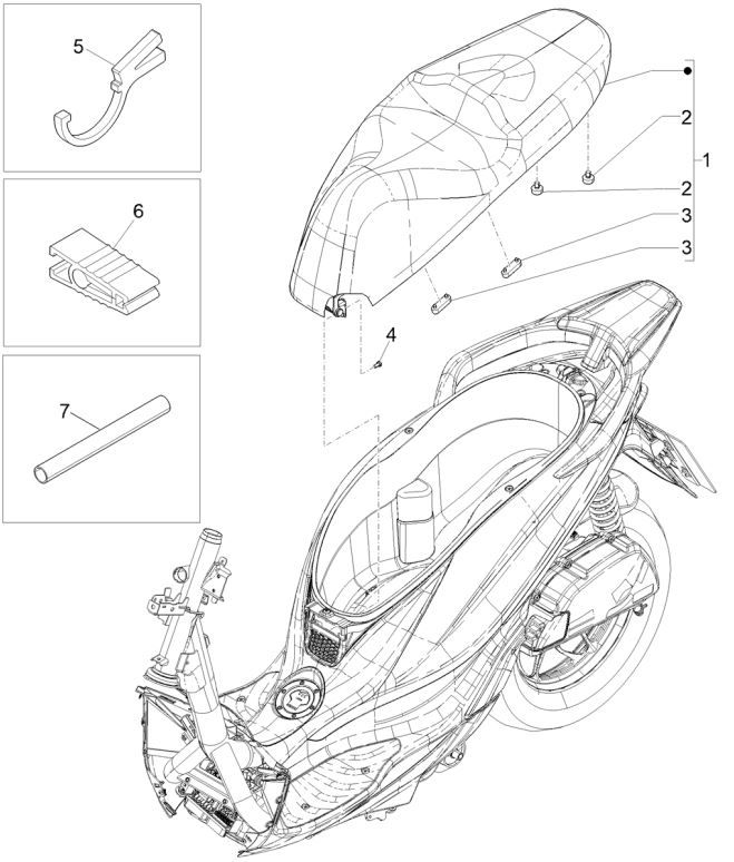 Siodło Piaggio Medley 125 ABS E5 2021-2022 (EMEA)
