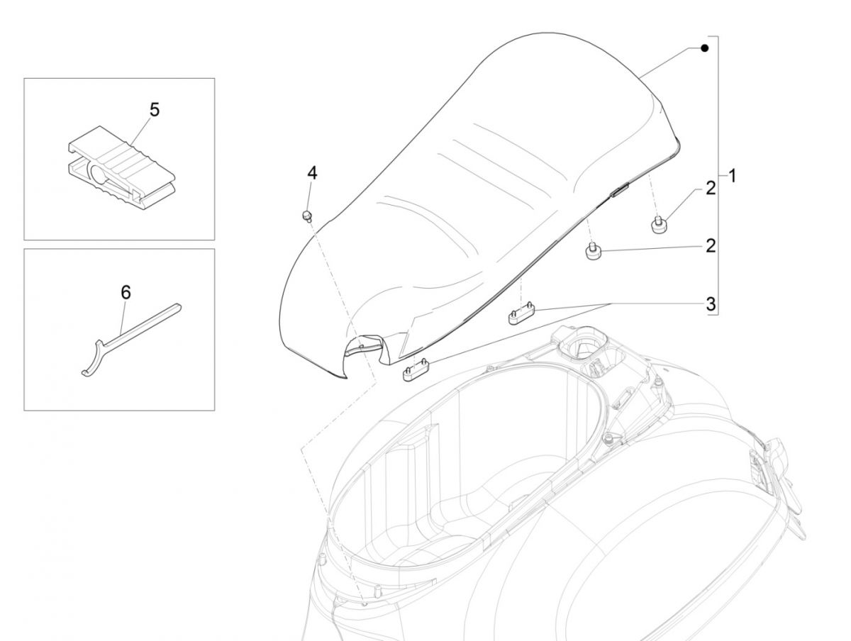 Siodło Vespa GTS 300 HPE 4T 4V IE ABS E4 2019 (EMEA)