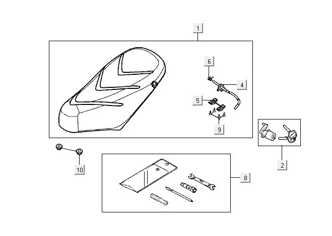 Siodelko Kymco Super9 2t lc o.m mat czarno-srebrny
