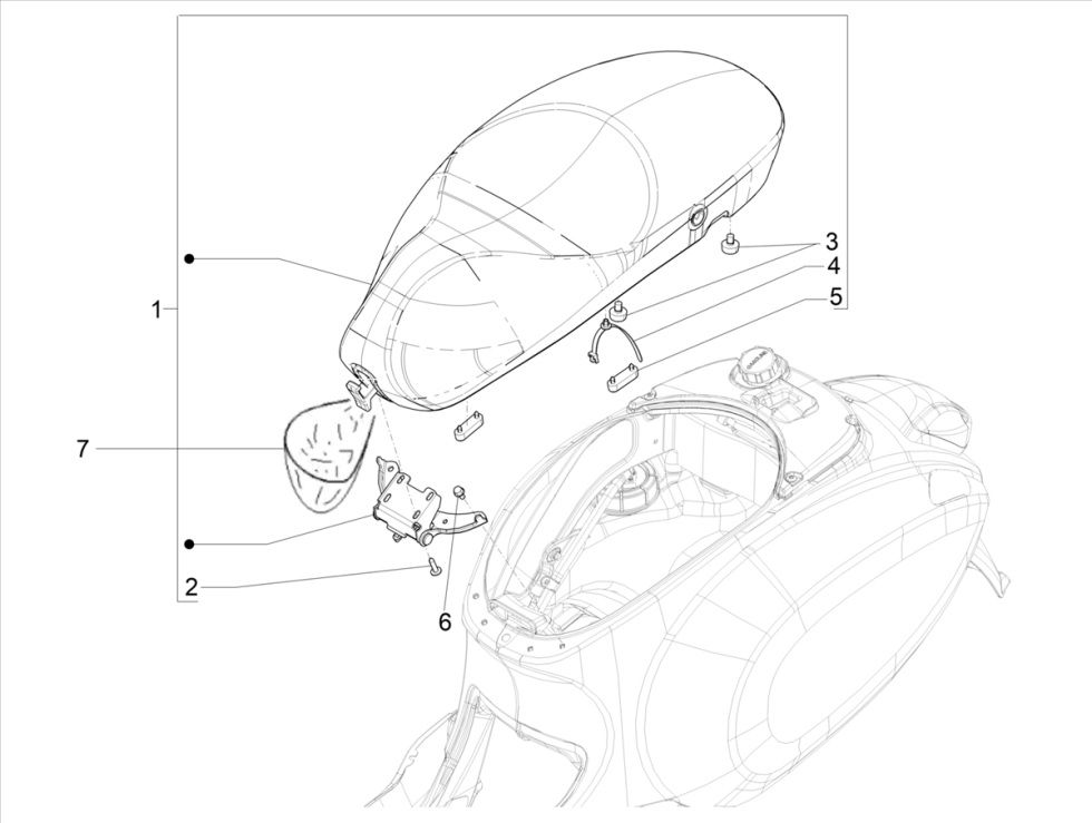 Vespa Primavera 4-suwowe siodło 3V (wtrysk euro5 IGET)