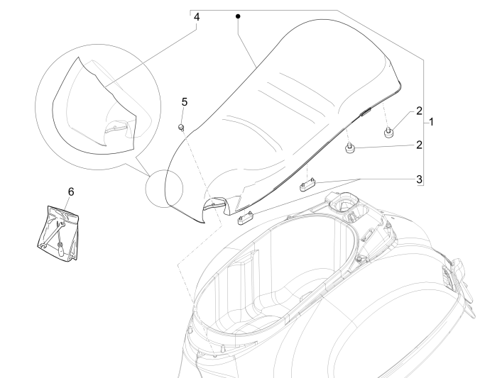 Siodło Vespa GTS 300 ie 2008-2016 (z i bez ABS) czarne 85/B