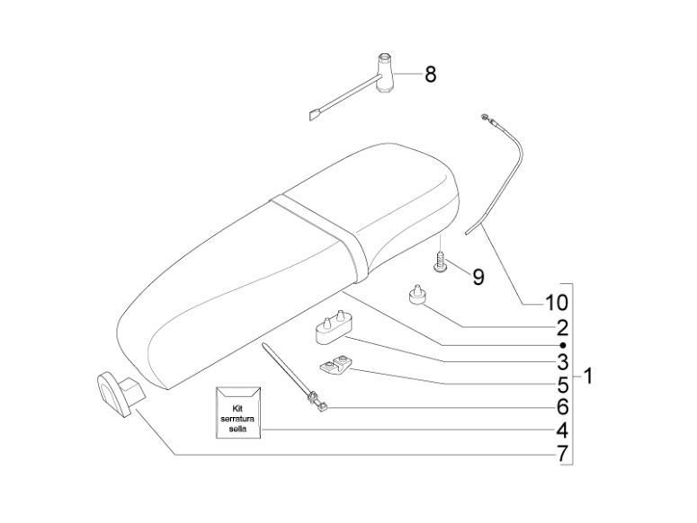 Siodelko Vespa Lx 45km 4-suwowy 4-zawór brązowy