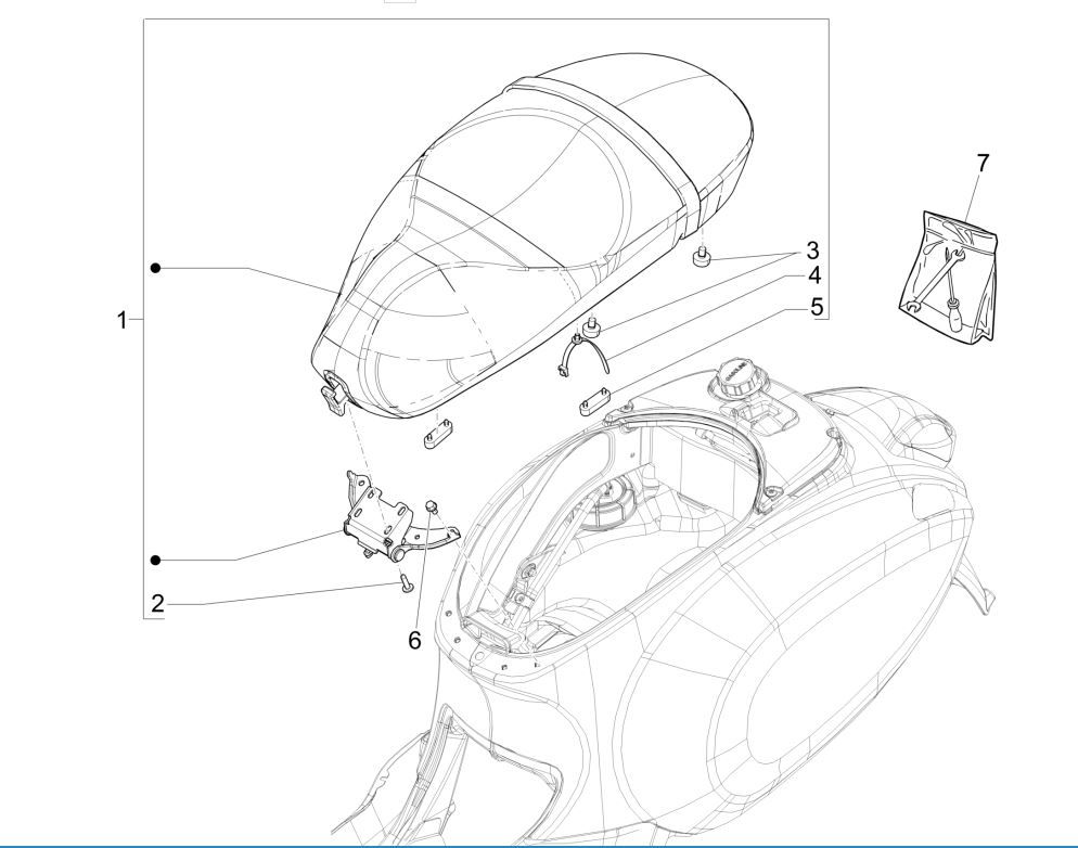 Siodło/Siedzisko Vespa Sprint 125 4T 3SP IE ABS