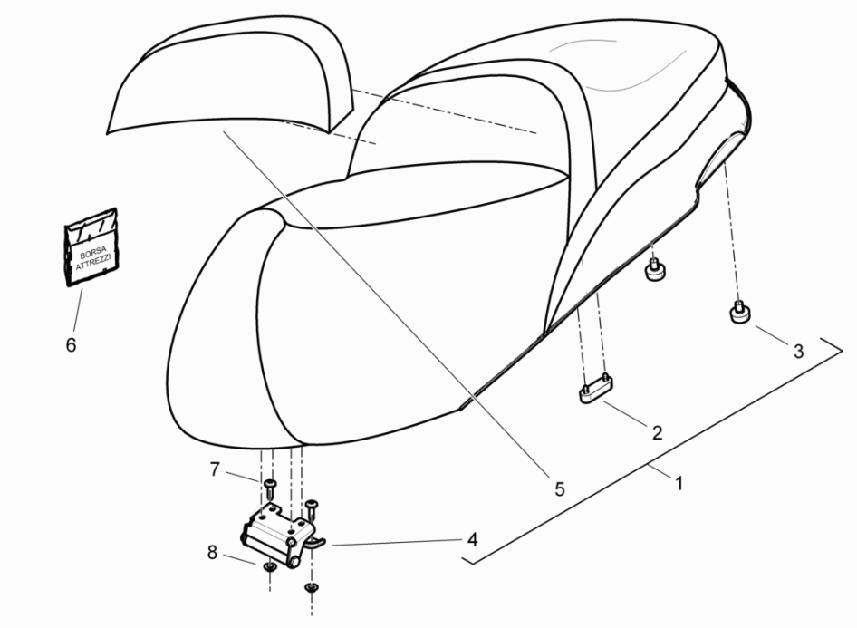 Siodło/Seat Piaggio Beverly 125 RST 4T 4V IE E3 2010-2015 (EMEA)