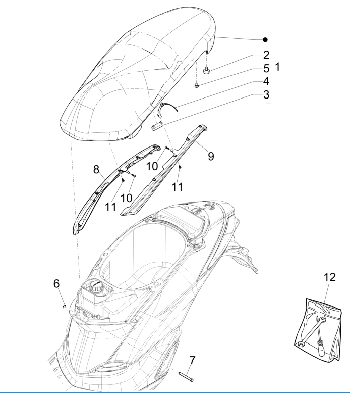 Siodło/Siedzisko Piaggio Liberty 50 4-suwowy (IGET euro 5)