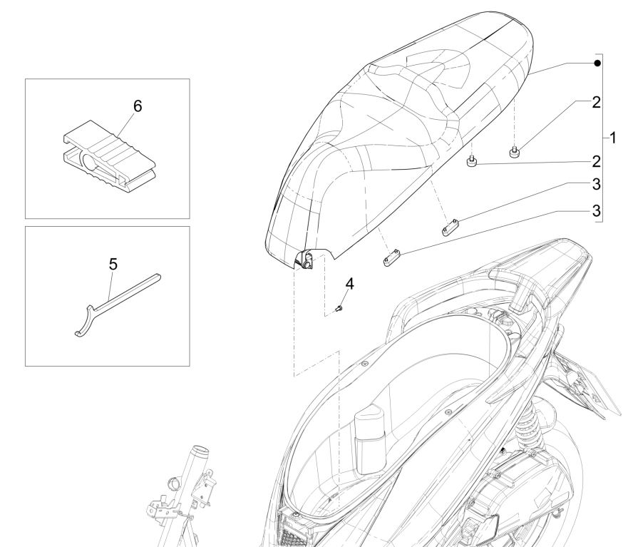Siedzisko Piaggio Medley 150 4T IE ABS E4 2016-2020 (EMEA)