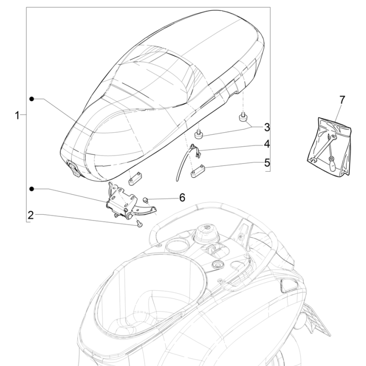 Siodło/Siedzisko Vespa Erica 45KM/H E5 2021 (EMEA)