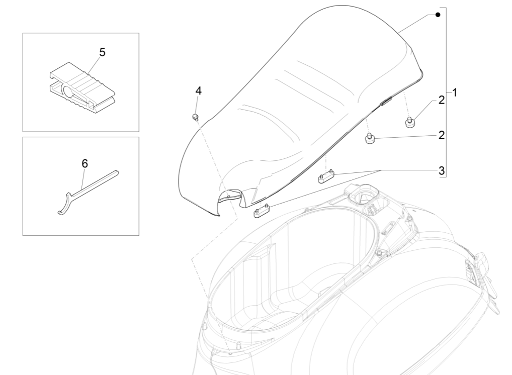 Siodło/Seat Vespa GTS 125 4T E4 ABS 2019 (EMEA)