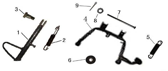 Stojak boczny środkowej China GT biały