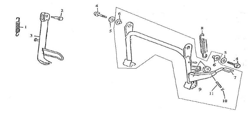 Stojak środkowy boczny Giantco Grand Venus 125cc