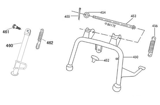 Stojak boczny Senzo Rivalux matowy czarny