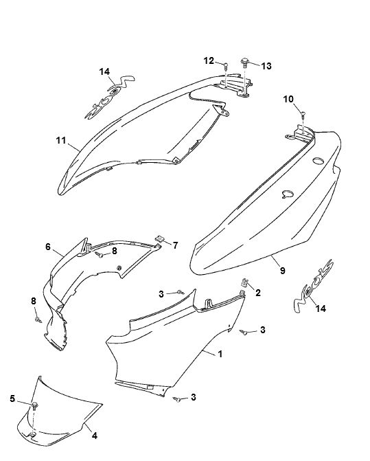 Ekran boczny Yamaha Neo 2-suwowy (do 2003 r.)