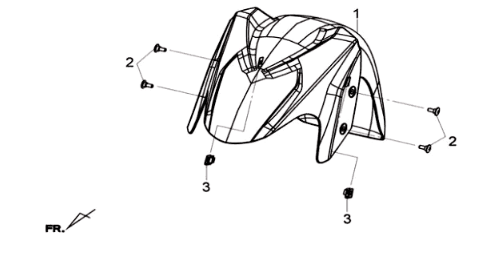 Błotnik przedni Sym Joymax 125I ABS Srebrny (S-7S)