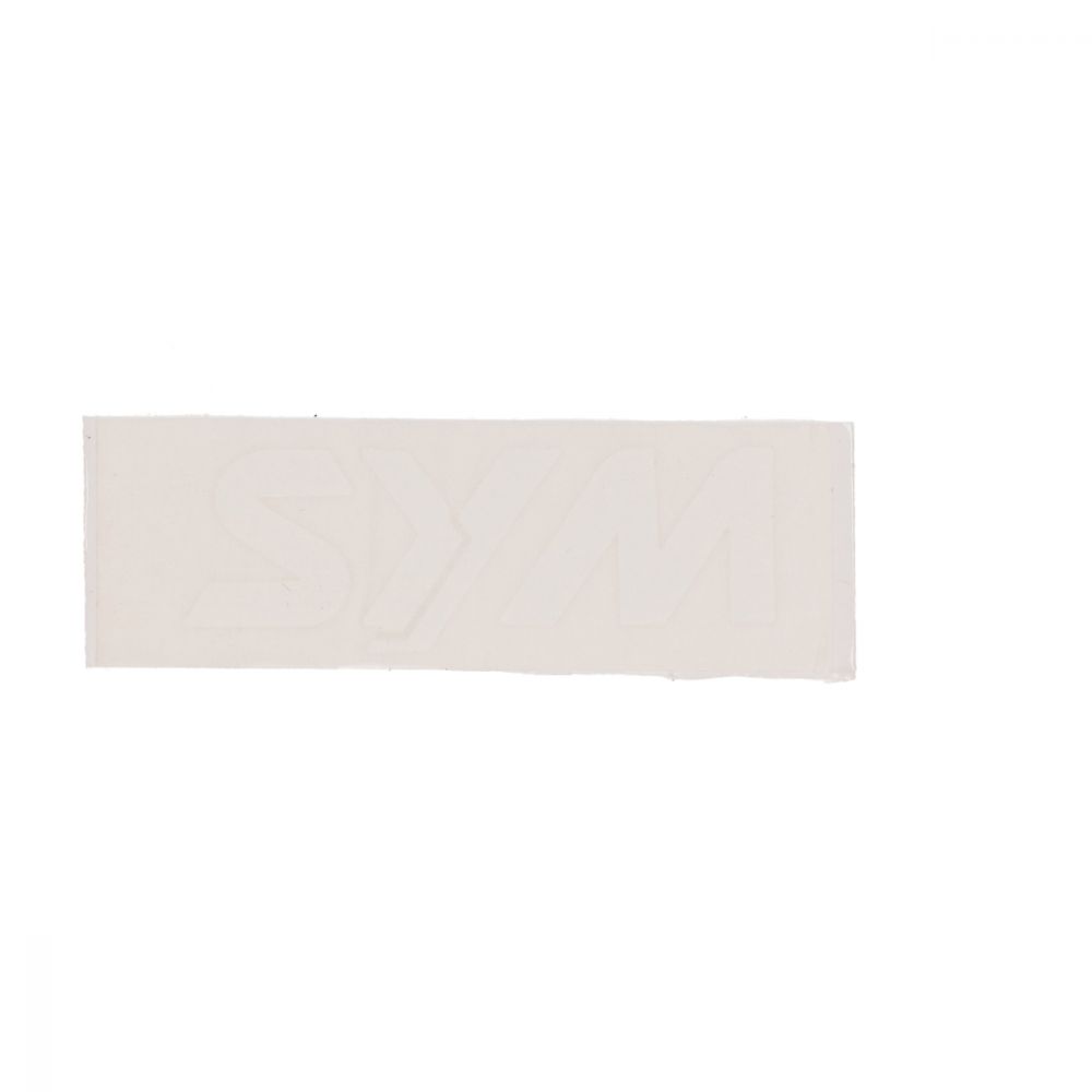 Naklejka słowo „Sym” (7x2.5 cm) biała oryginalna