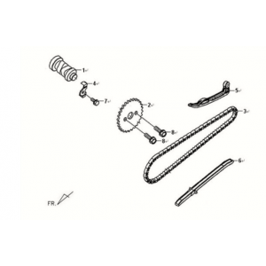 Łańcuch/napinacz łańcucha/prowadnica łańcucha Sym Fiddle II 125S