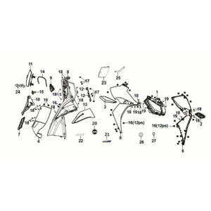 Pokrywa przednia - skrzynka wewnętrzna Sym Jet 14 50I E5 Submarine Blue (GY-7547UL)