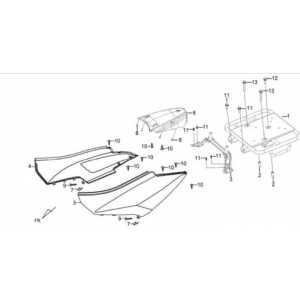 Sym X'PRO 125 Szary (GY7450U) poszycie