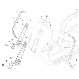Płyta przednia Vespa Sprint 4-suwowa 3V (wtrysk euro4 IGET) Grey Titanio 707/C