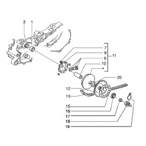 Wariator- Pasek klinowy Piaggio Typhoon 98-2005 2-suwowy