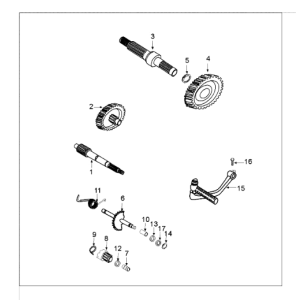 Aandrijfassen - kickstarter Peugeot Tweet 125 E3 2010-2013