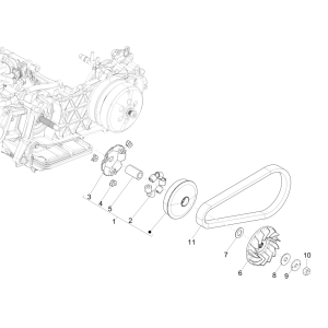 Koło napędowe Piaggio Medley 125 ABS E5 2021-2022 (EMEA)