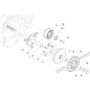 Piaggio Beverly 125 RST 4T 4V IE E3 2010-2015 koło pasowe napędowe (EMEA)