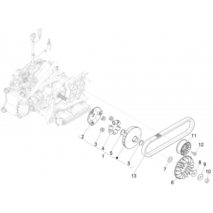 Piaggio Beverly 300 4T 4V HPE ABS E5 2021-2022 (EMEA)-Aandrijfpoelie Piaggio Beverly 300 4T 4V HPE ABS E5