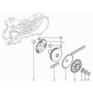 Wariator pasek klinowy Piaggio Typhoon 50 2-suwowy Euro 3 2011