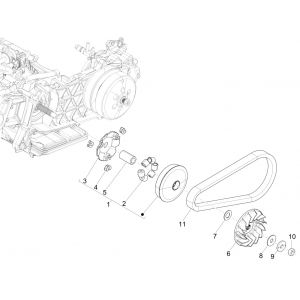 Vespa GTS 125 4-suwowy IE ABS Euro4 2016-2018 koło pasowe napędowe