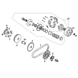 Variateur - V-snaar - Koppeling  AGM VX50i