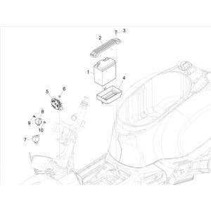 Akumulator - klakson Vespa GTS 300 HPE 4T 4V IE ABS E4 2019 (EMEA)