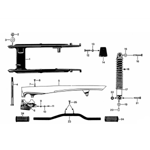Swingarm - Osłona łańcucha - Amortyzator Zundapp 530 wszystkie typy