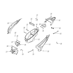 Osłony tylne Kymco People S 50i E4 Niebieskie