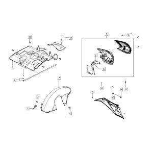 Tylne światło - Osłona tylna Kymco Like 4-suwowa czarna połysk jak T T 2015