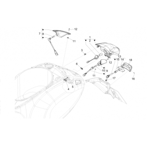 Taillight Vespa Primavera 4-suwowy 3-zaworowy (euro4 wtrysku iget)