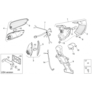 Lampy tylne Aprilia SR 50 H2O ie+carb 2004-2009