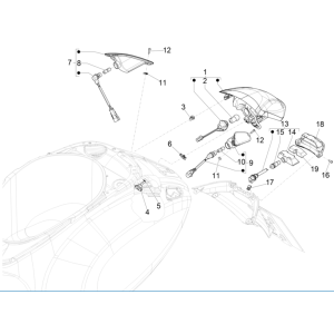 Vespa Electrica 45KM/H E5 2021 (EMEA)-Achterlichten Vespa Elettrica 45KM/H E5 2021 (EMEA)